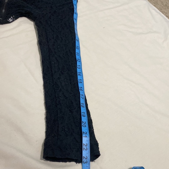 Vintage Black sheer Lace crop Biker style jacket size M - Picture 10 of 12